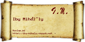 Iby Mihály névjegykártya